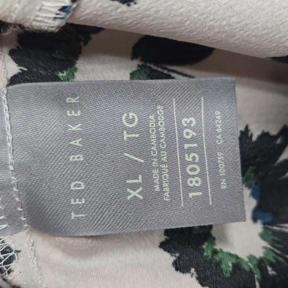 Ted Baker Size XL Pale Pink Floral V-Neck Longlseeve Blouse - Picture 7 of 9